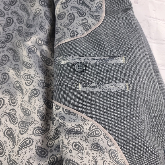 Cosani Men's 44L Black Wool Mini Herringbone Single Breasted Sports Jacket NEW - Picture 9 of 16